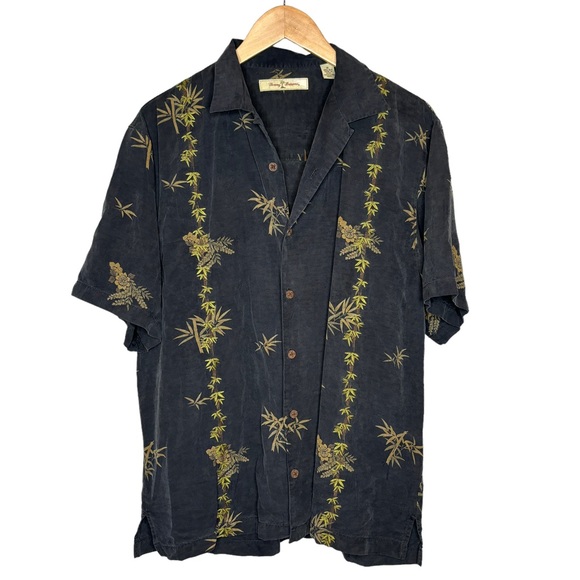 Tommy Bahama Silk Hawaiian Polo Shirt - Picture 1 of 8
